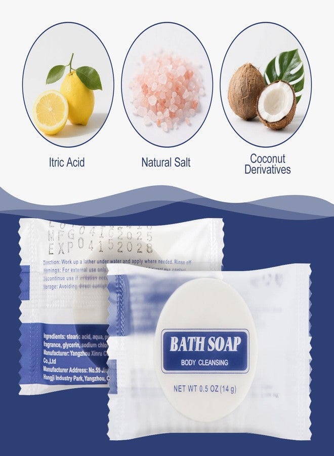 HQSLsund 0.5 oz Bulk Travel Size Bars Soap, Individually Wrapped Small Face and Body Cleanser Round Soaps Toiletries Amenities for Hotel, Guest, Shelter, Charity, Motel, Vacation (30) - Image 3